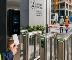 Access control system with turnstiles