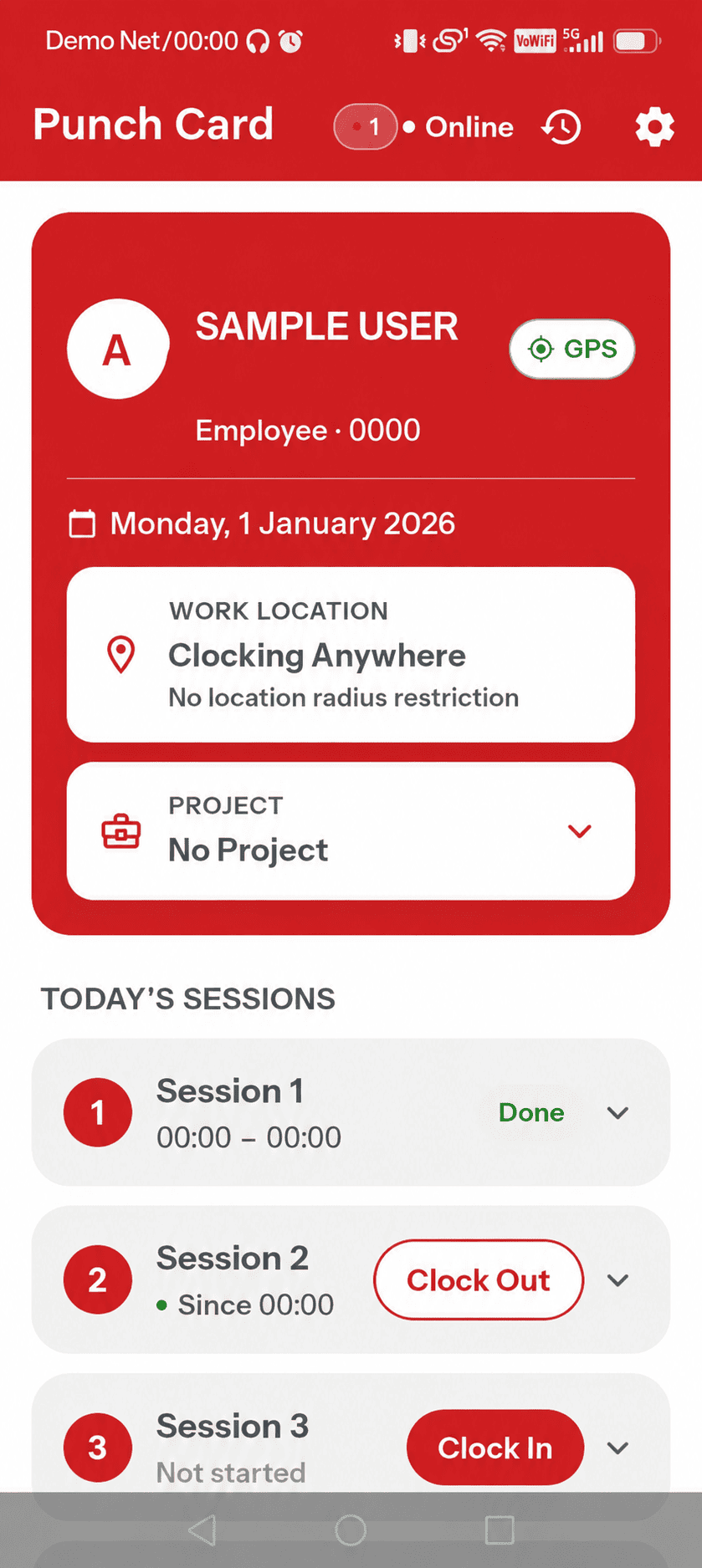 Smart GoGo your attendance at a glance screen